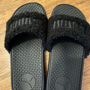Black Puma Slides